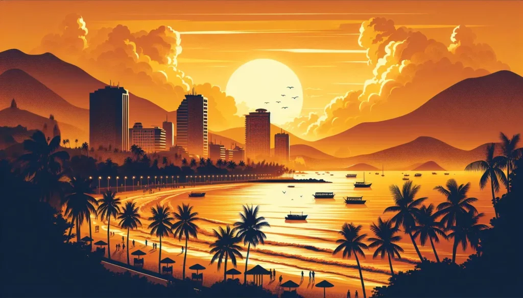 골든 시 나트랑 (Golden Sea Nha Trang) – 해변 블록, 일몰 풍경 아름다움